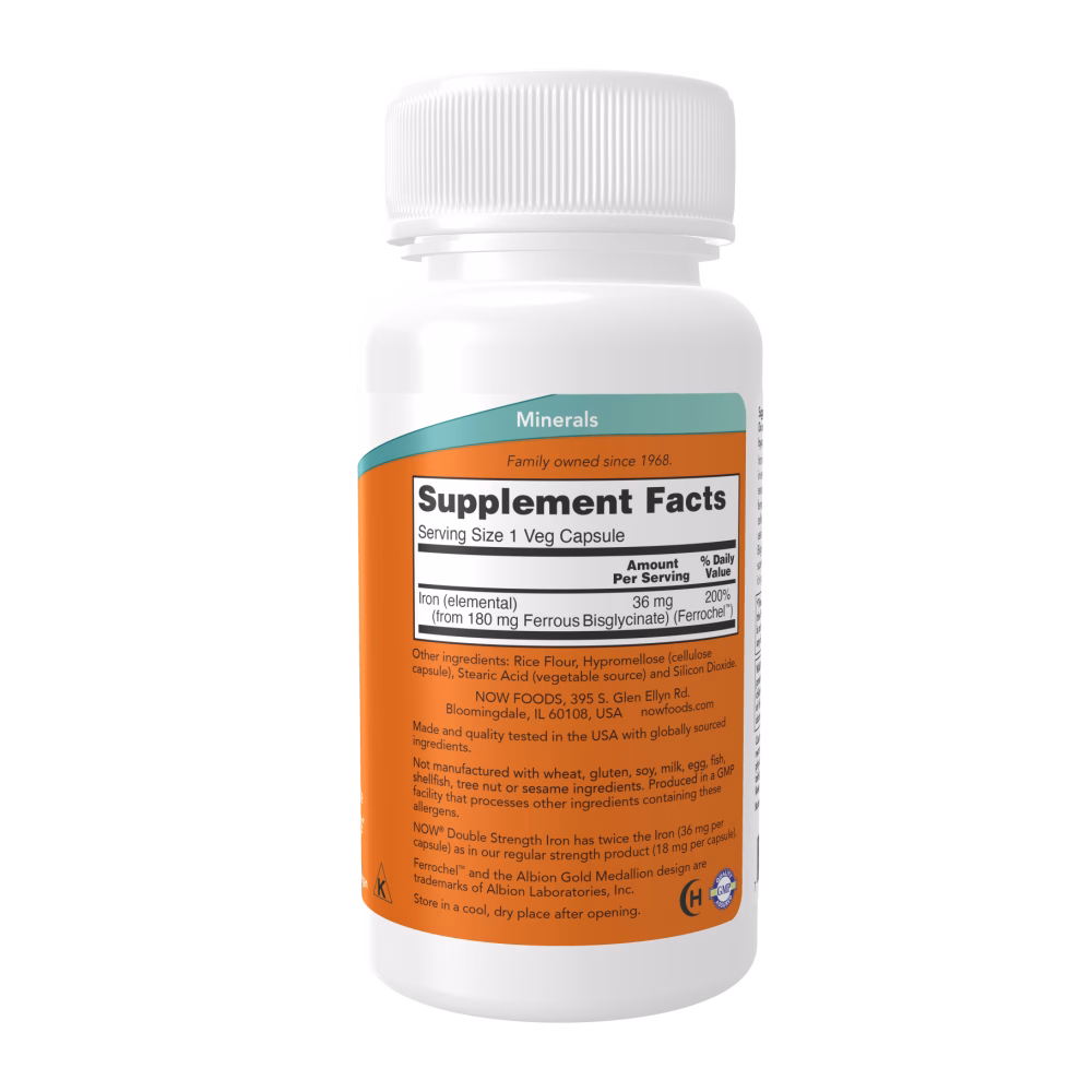 NOW Foods Iron 36mg Double Strength - Image 3
