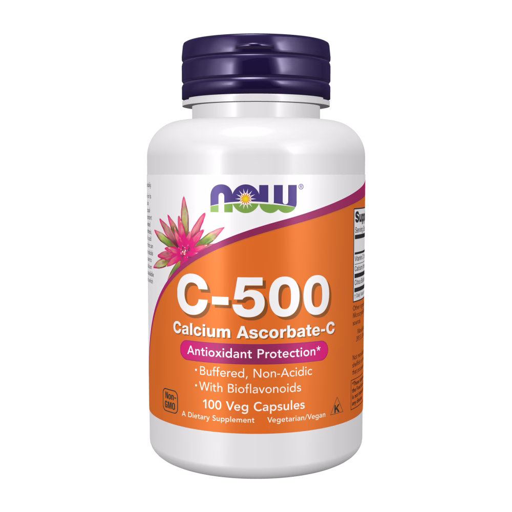 NOW Foods C-500 Calcium Ascorbate-C Bioflavonoids 100 Veg Capsules