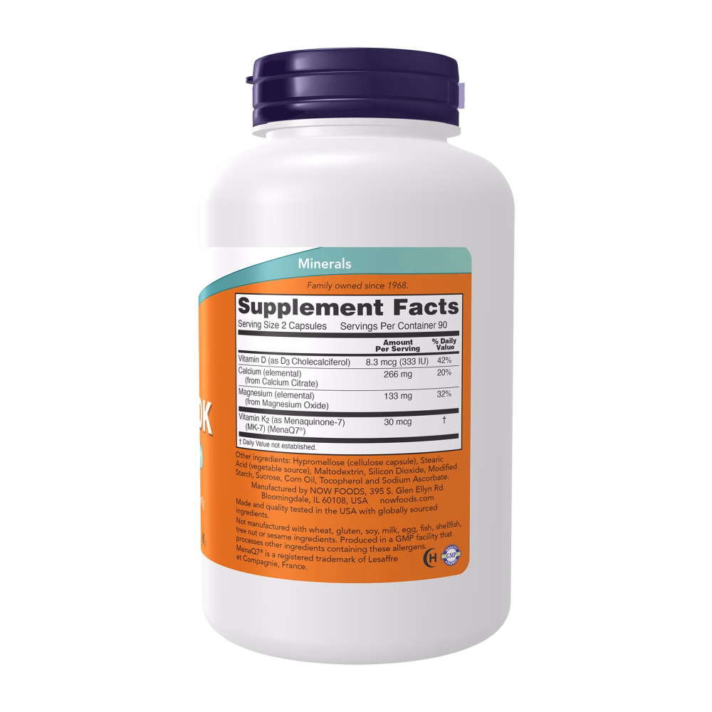 NOW Foods Cal-Mag DK +D3 K2 - Image 3