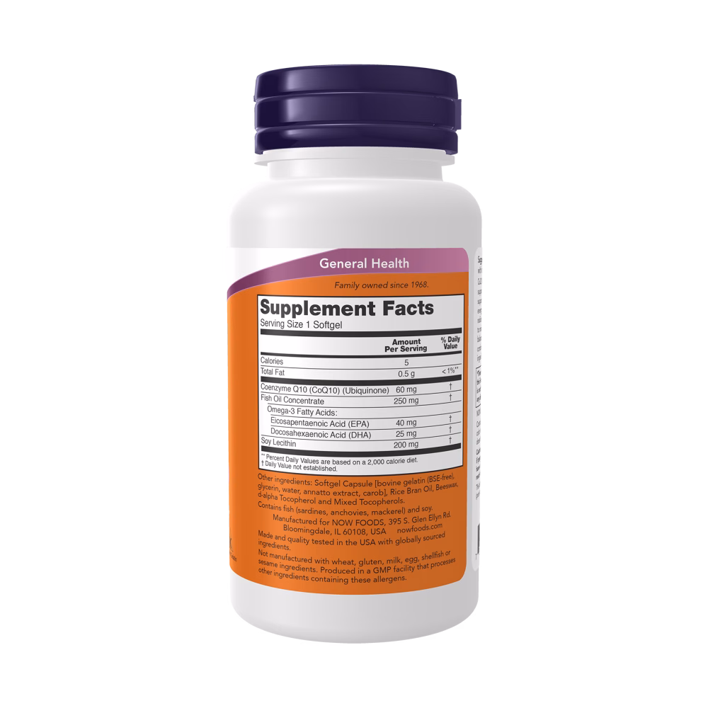 Now Foods CoQ10 60mg + Fish Oil - Image 2