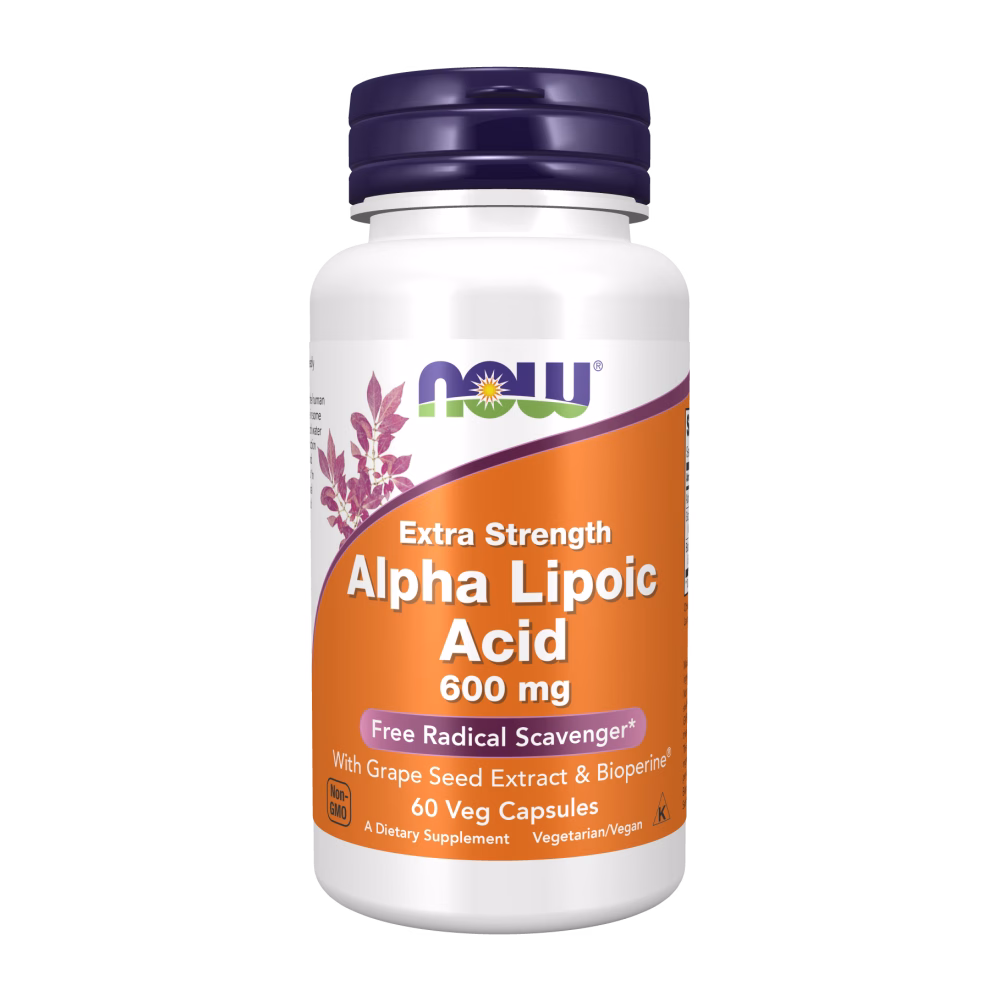 NOW Foods Alpha Lipoic Acid Extra Strength 600mg 60 Veg Capsules