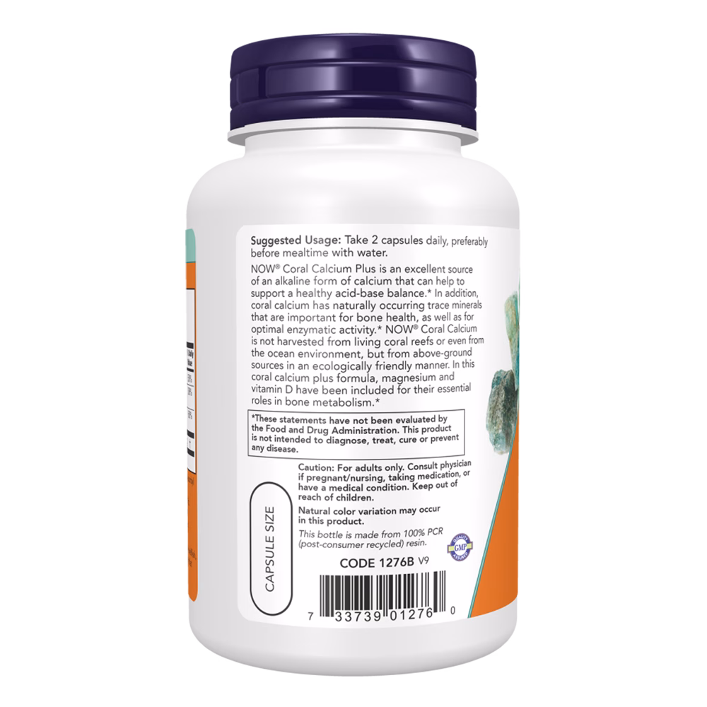 NOW Foods Coral Calcium Plus Magnesium & Vitamin D - Image 3