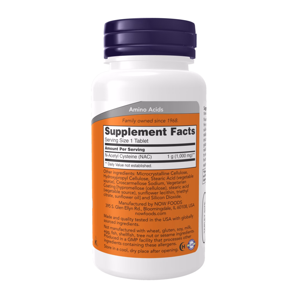 NOW Foods NAC 1000 mg Tablets - Image 2